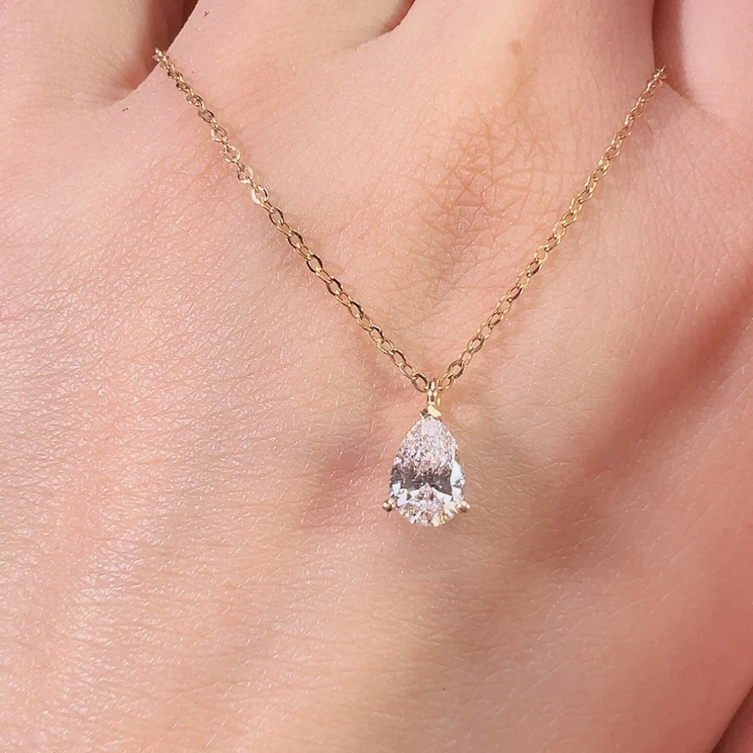 实验室培育钻石项链18K金镶嵌