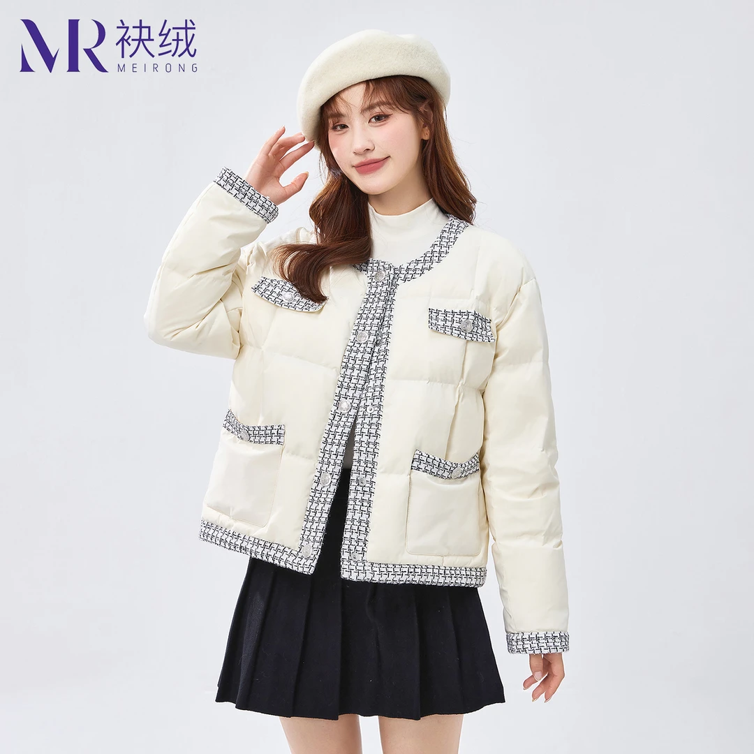 【MR袂绒】小香风羽绒服女短款2025款时尚百搭小个子冬季保暖外套