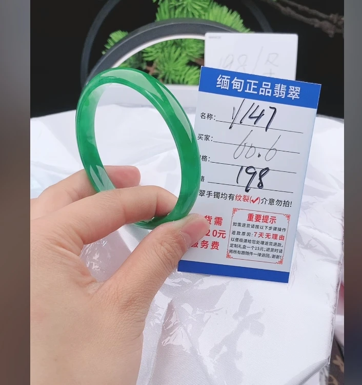 Y147缅甸翡翠手镯处理198/条【一物一证】实物以直播间为准