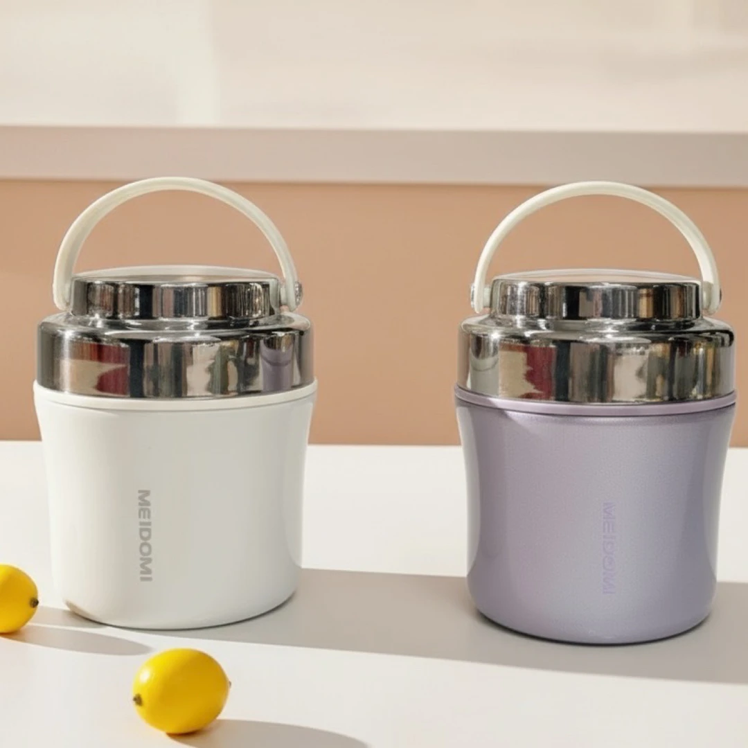 【MEÍDOMI】新款316不锈钢保温桶保温饭盒学生上班族提锅