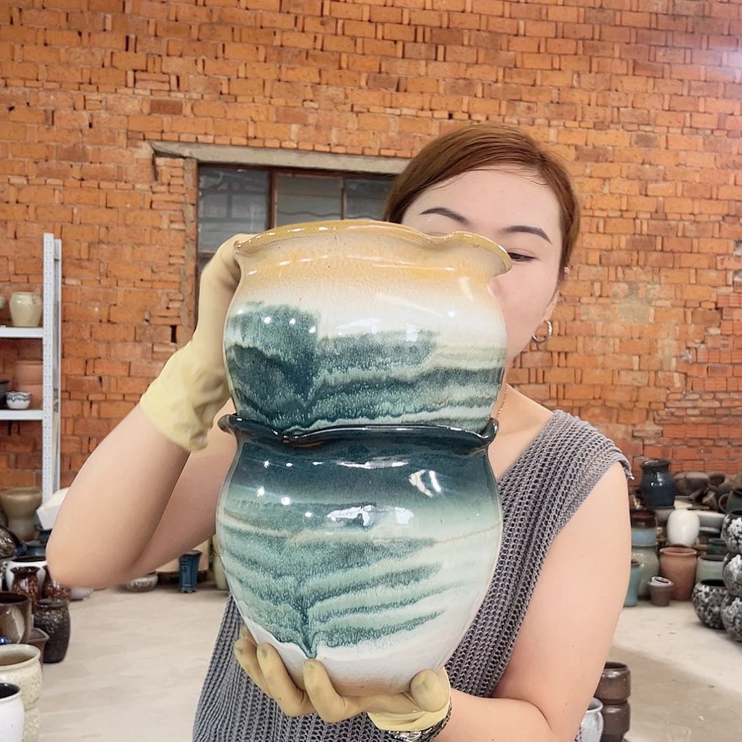 紫砂花盆正品口20高18