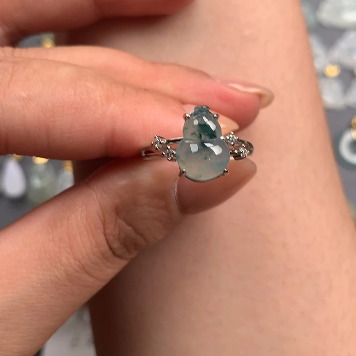 翡翠银S925镶嵌颈饰戒指卡12