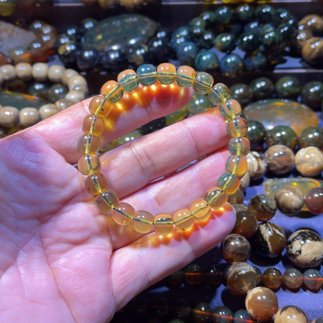 琥珀未镶嵌手链天然