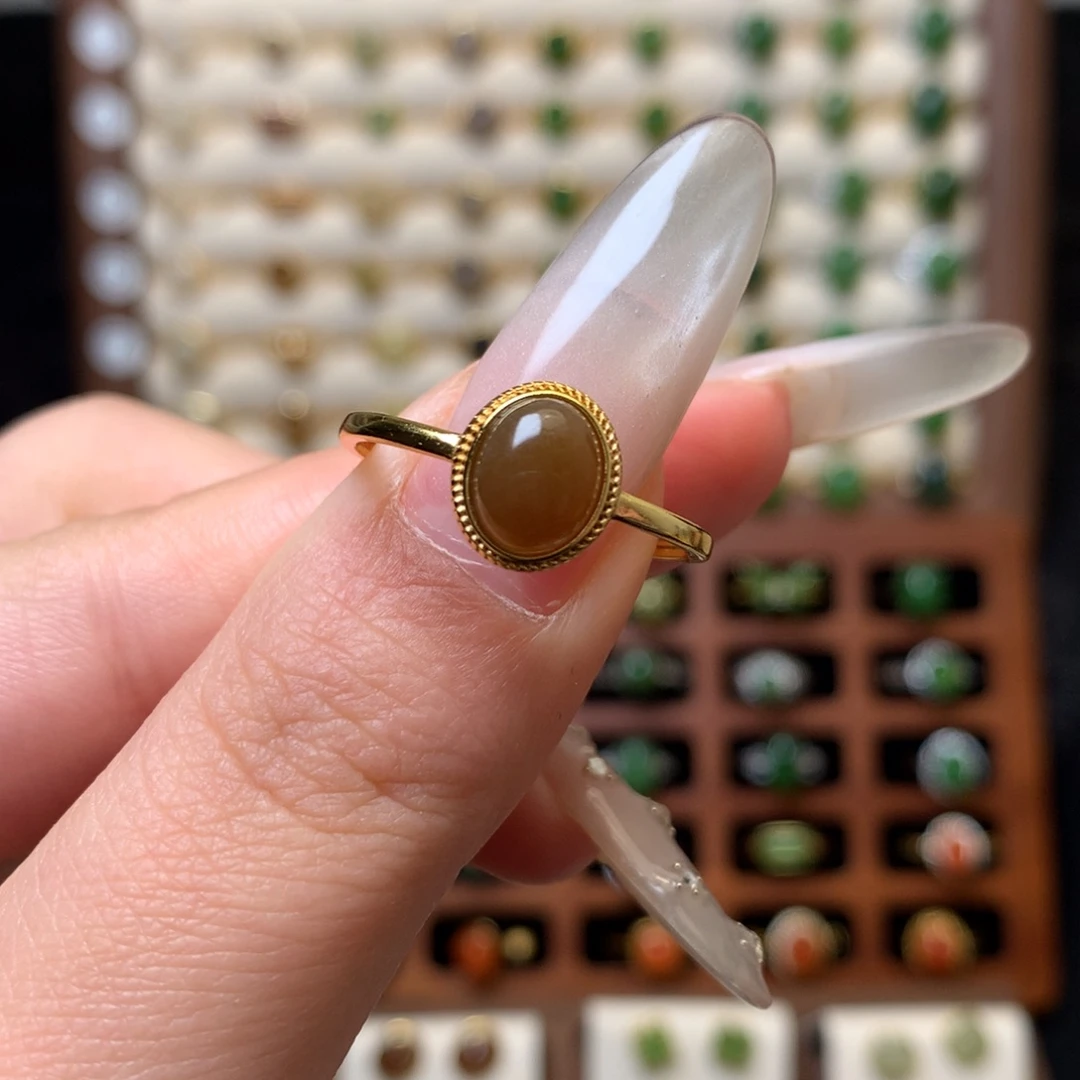 和田玉银S925镶嵌戒指