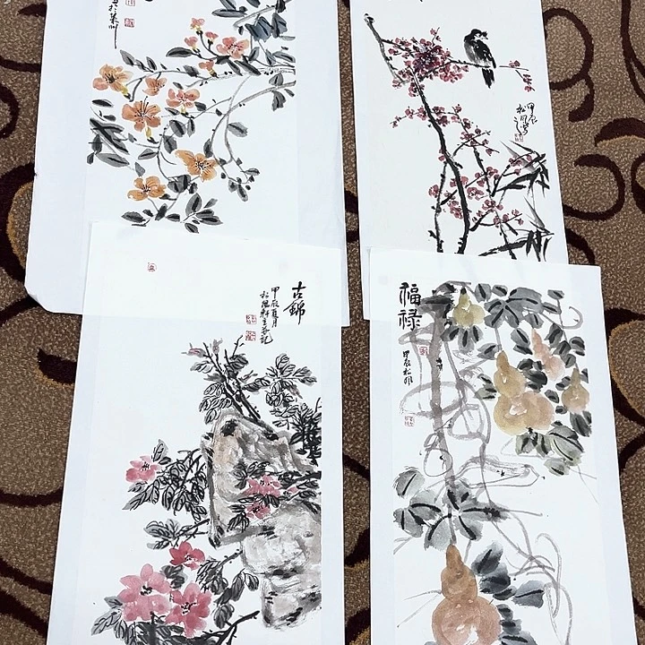 国画永**店四尺四开4张韩旭东