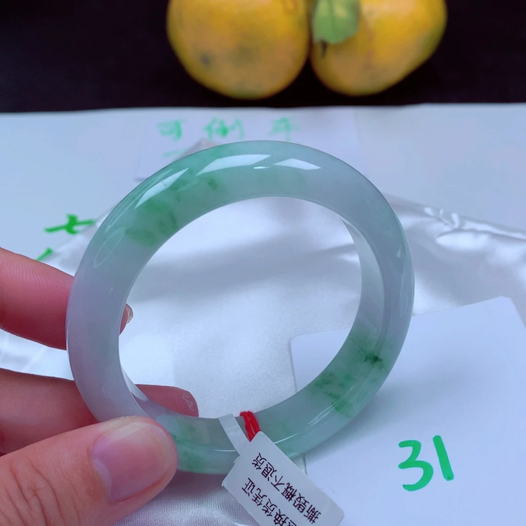 未镶嵌手镯翡翠缅甸天然A货翡翠手镯52.5