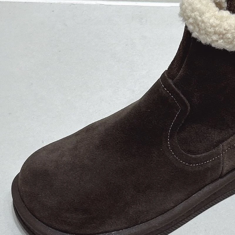 杜米亚新款冬季保暖加厚拉链m字雪地靴D8778562A