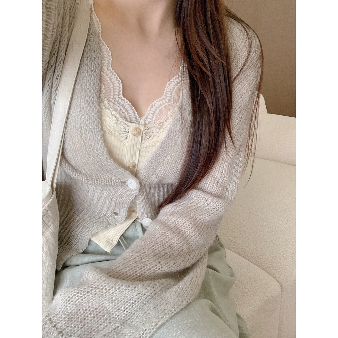 【现】城南边儿 好搭配~收腰系扣马海毛针织上衣秋季基础款小毛衣