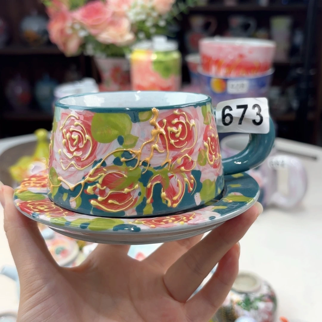 景德镇手绘高温釉下彩陶瓷茶具