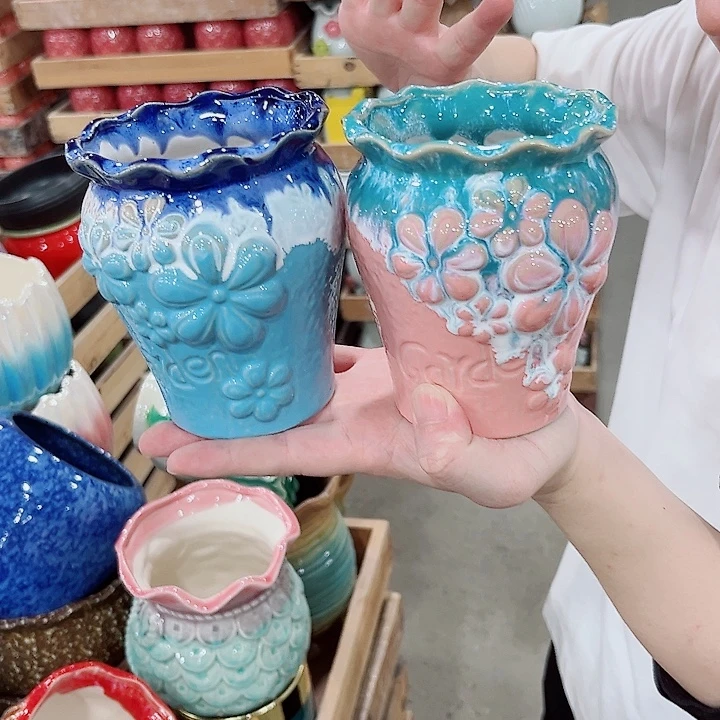 有孔.凑单10元陶瓷花盆发货！