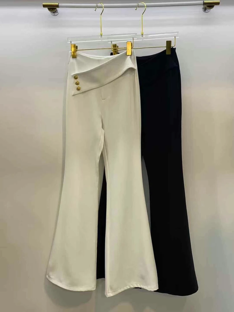 鑫丽铭c65斜杠黑白裤子