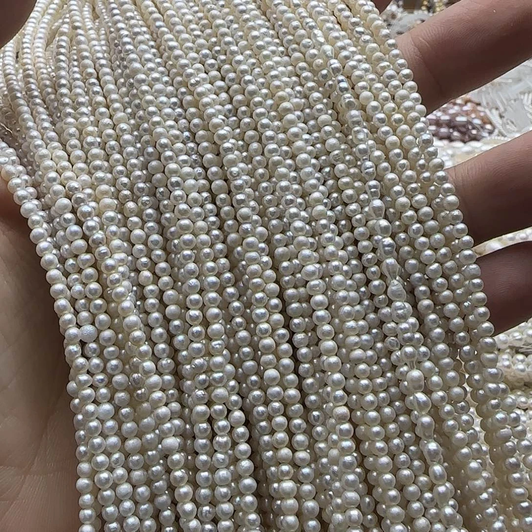 半成品淡水珍珠未镶嵌卡3近圆半哑光珍珠
