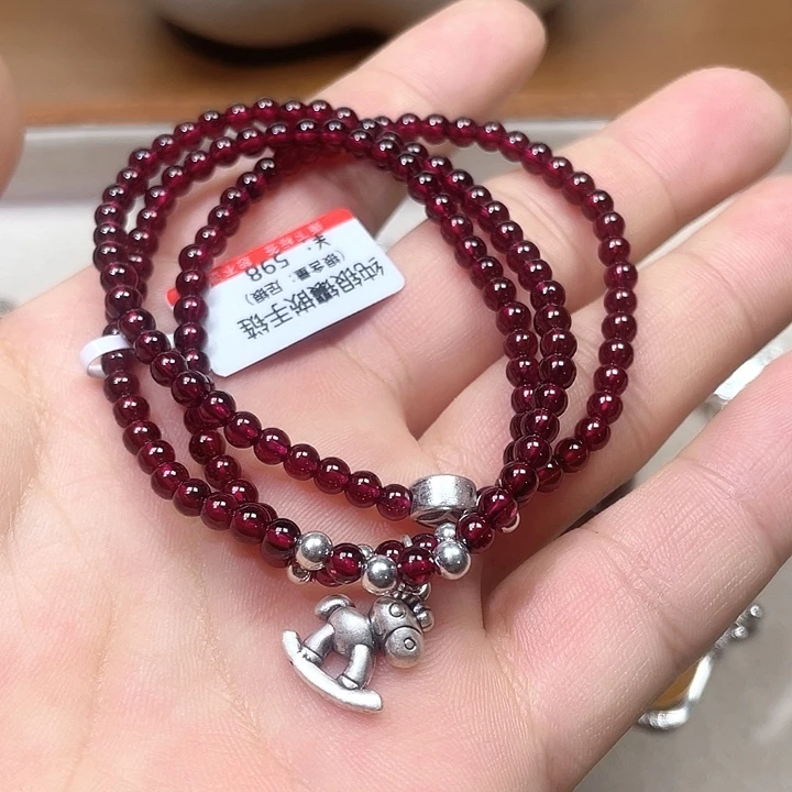 晚***枫坠链均925银珐琅三圈手链