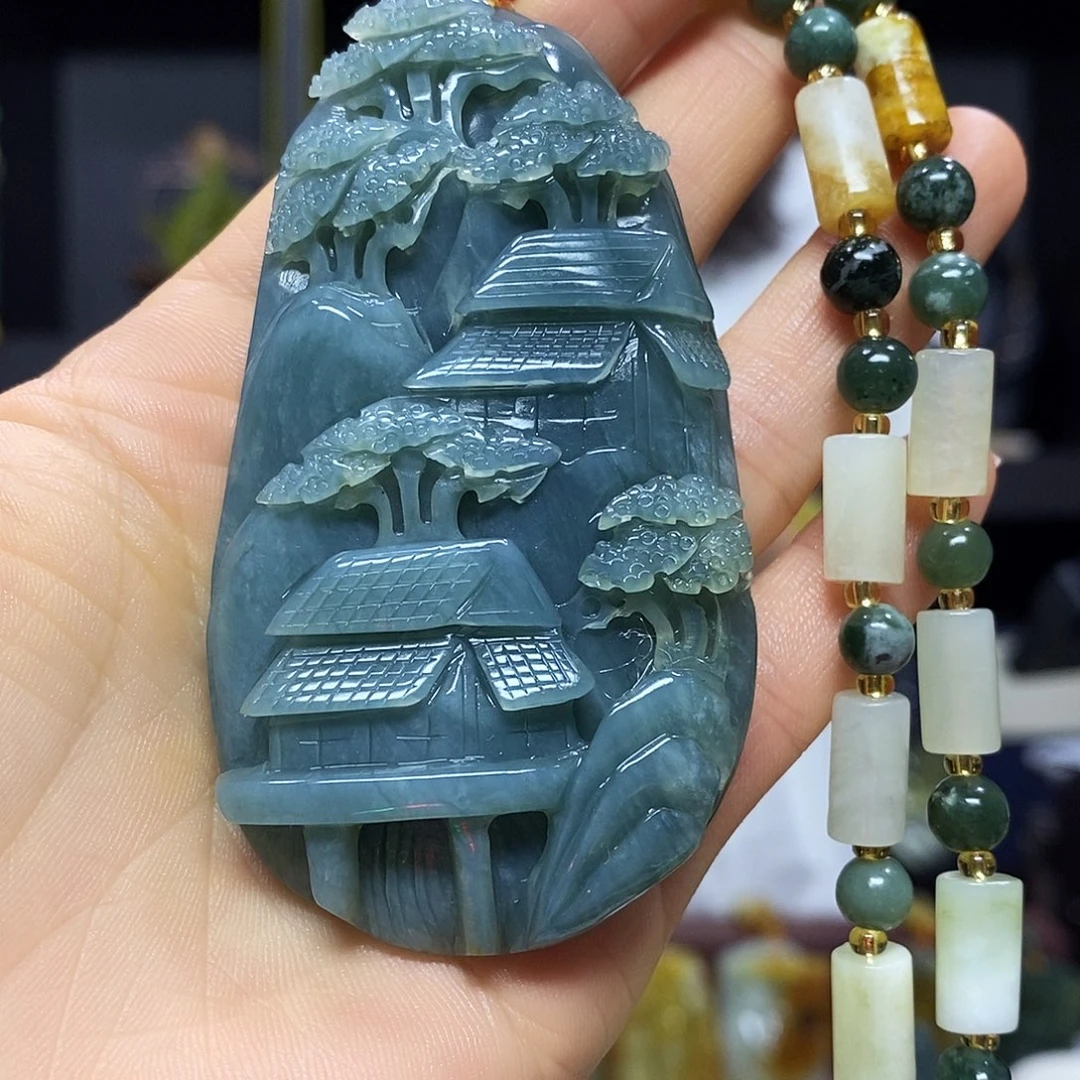 岫玉未镶嵌挂件吊坠