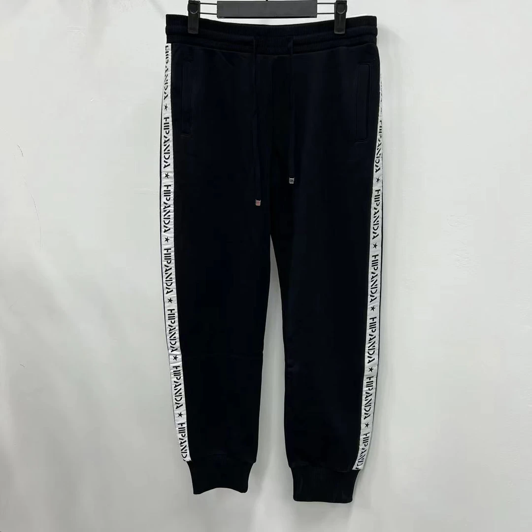 女熊猫军事织带拼接卫裤