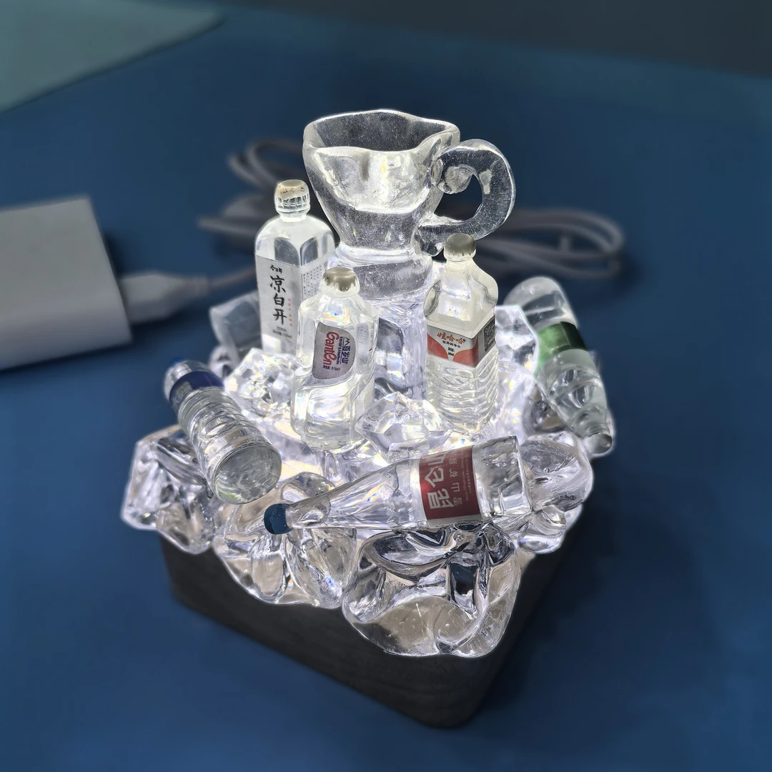 手工创意小夜灯冰块矿泉水6cm白光