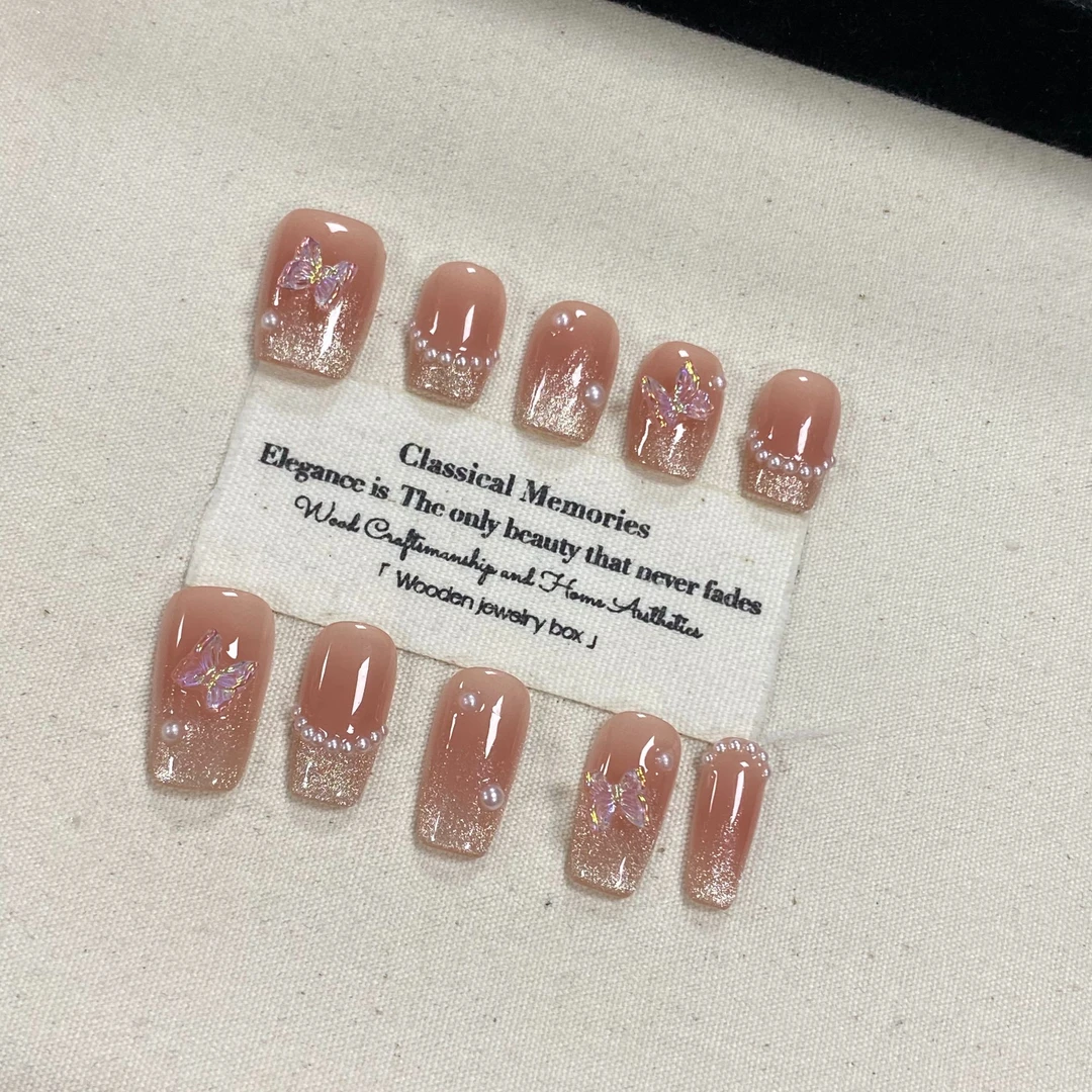 高货体验【蝴蝶效应】JD0589-纯手工短款穿戴甲（送高级工具包）