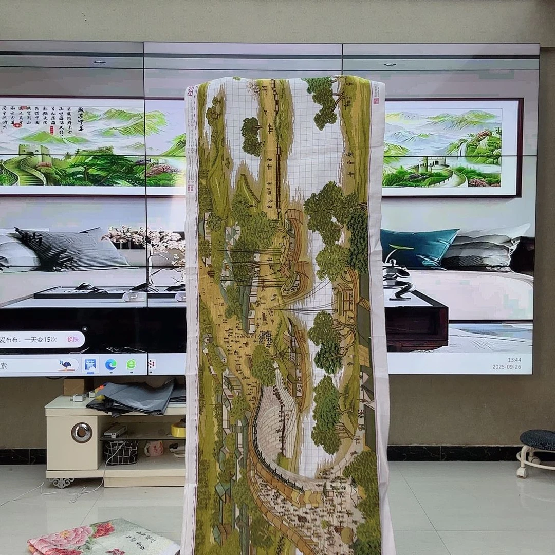 棉十字绣三米清明上河图