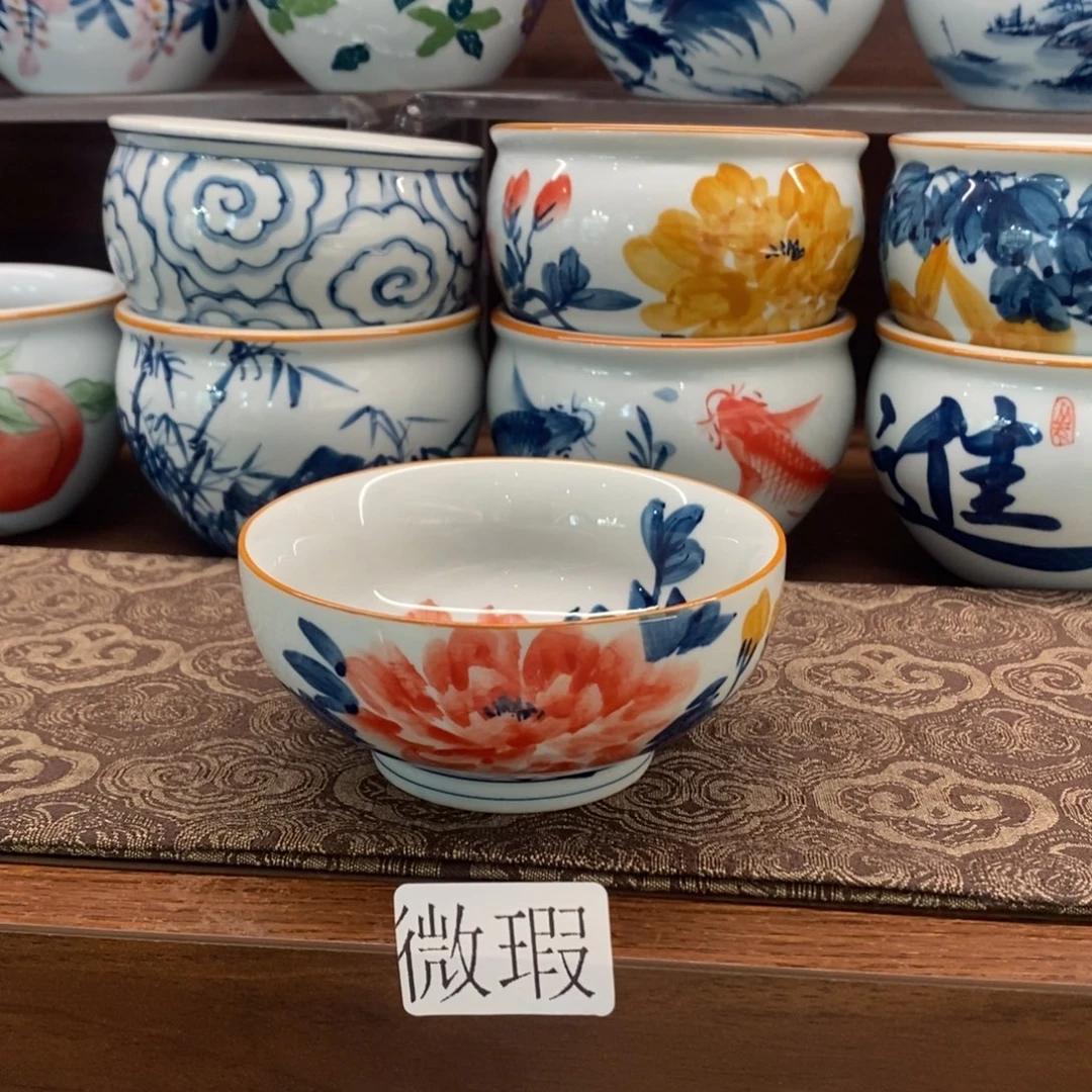 釉下彩老陶泥手工绘制