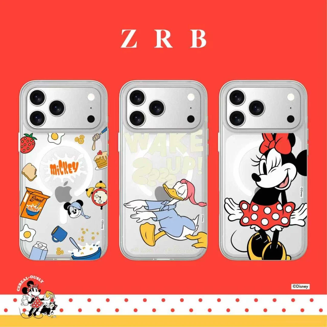 zrbDisney卡通早安米奇系列适用于苹果17磁吸壳16可爱女款磨砂壳
