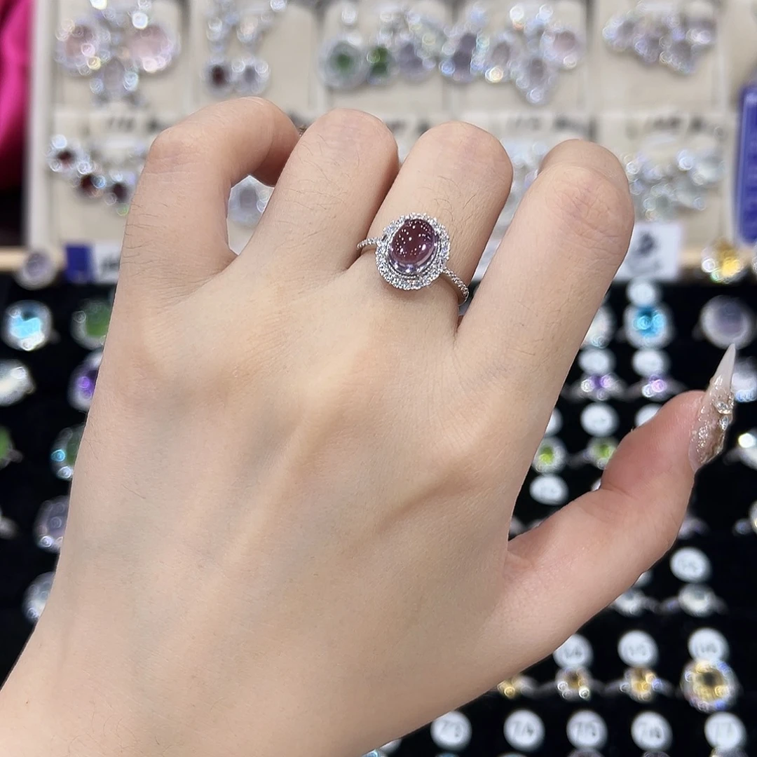 戒指银S925镶嵌紫晶