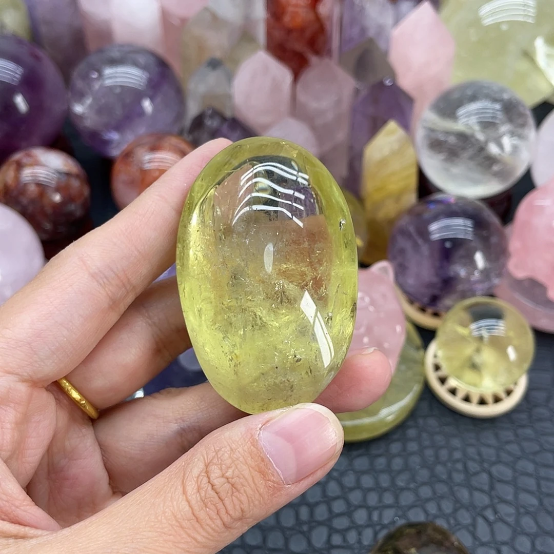 水晶未镶嵌珠宝半成品94黄手握