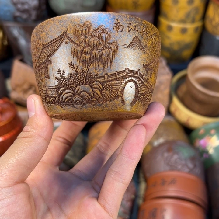 茶杯紫砂宜兴紫杯子