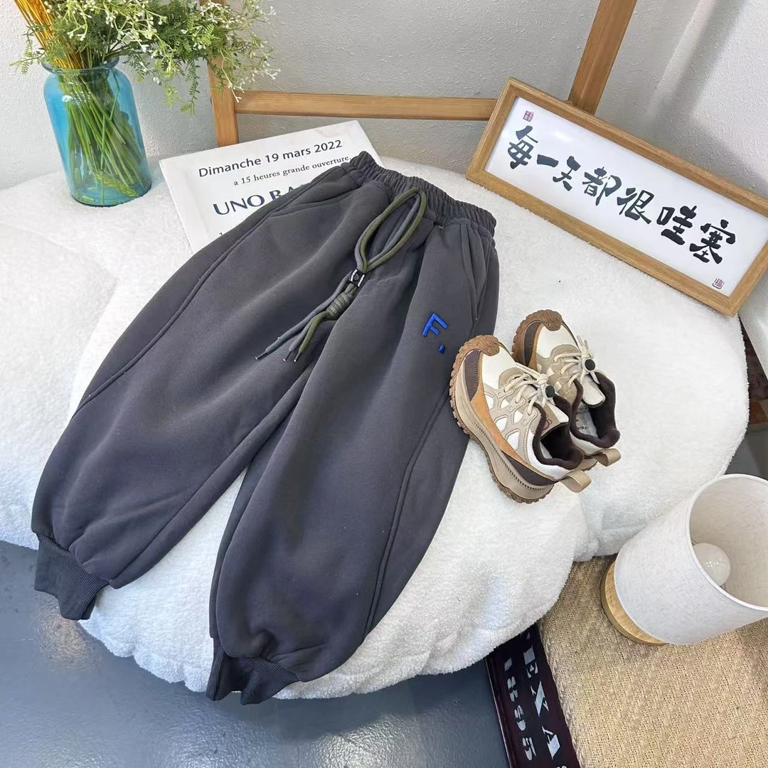 wk-2060加绒男童时尚休闲宽松中大童韩版洋气高品质休闲裤