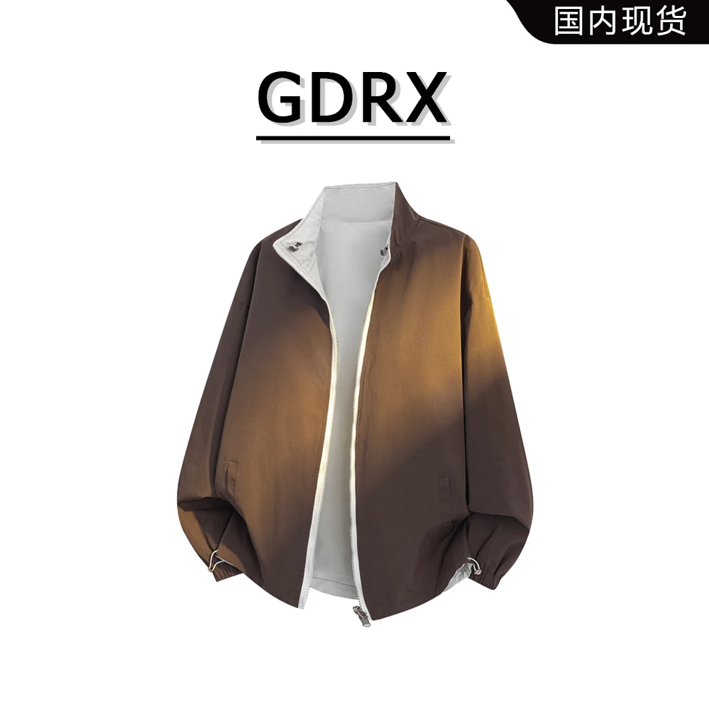 GDRX双面穿夹克男士秋季宽松美式复古百搭潮流上衣外套轻奢男装