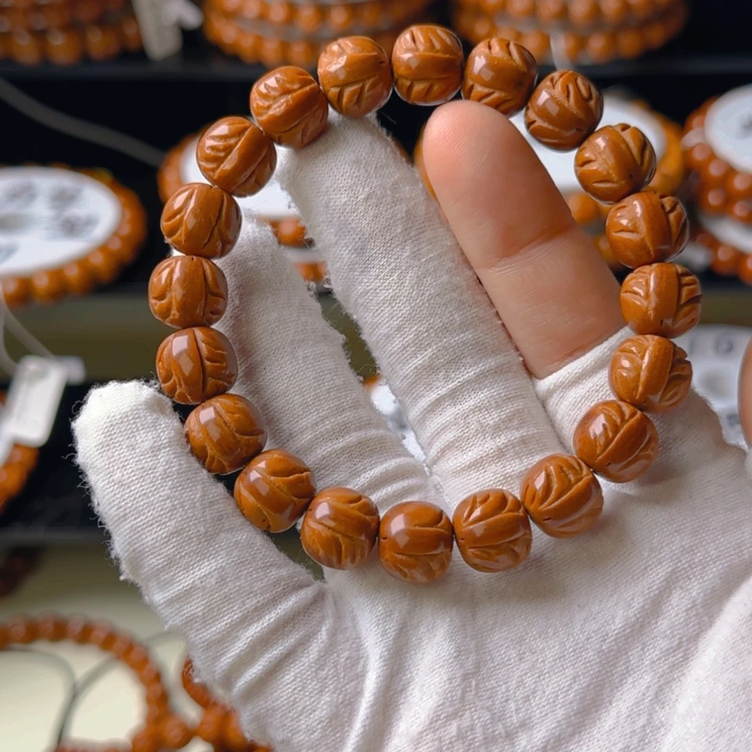 桃核手串凡**子龙纹桃核老型桶珠一道筋