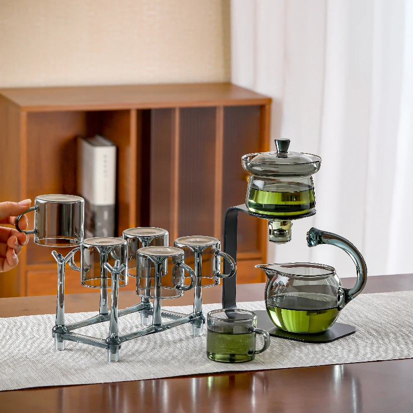 高档茶具套装家用玻璃自动磁吸懒人感应泡茶壶冲泡茶神器功夫茶杯