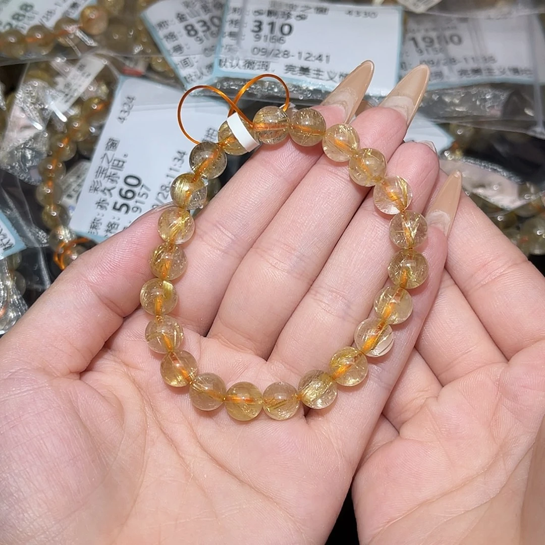 未镶嵌手串发晶黄****～卡8.7