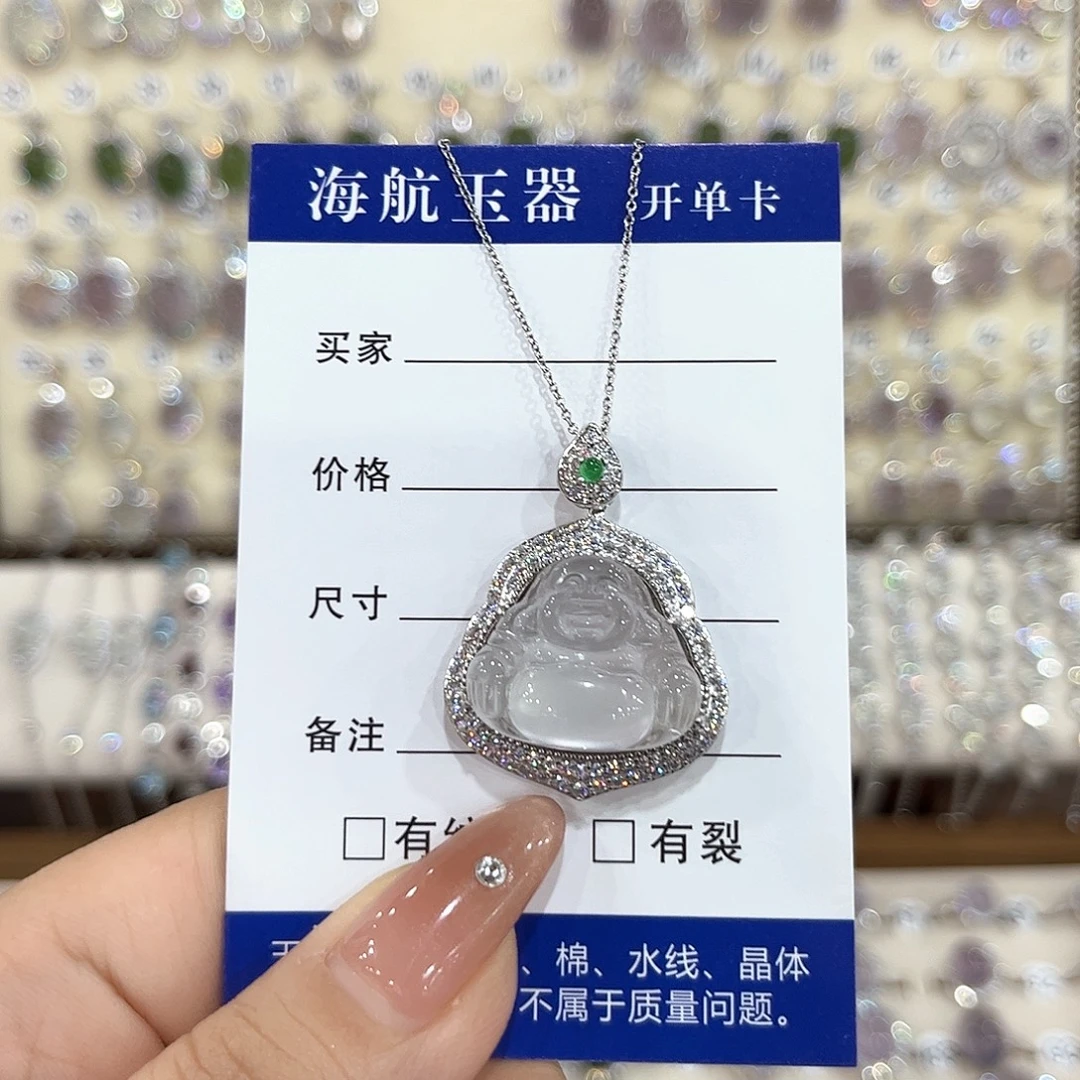 十***一石英质玉银S925镶嵌颈饰