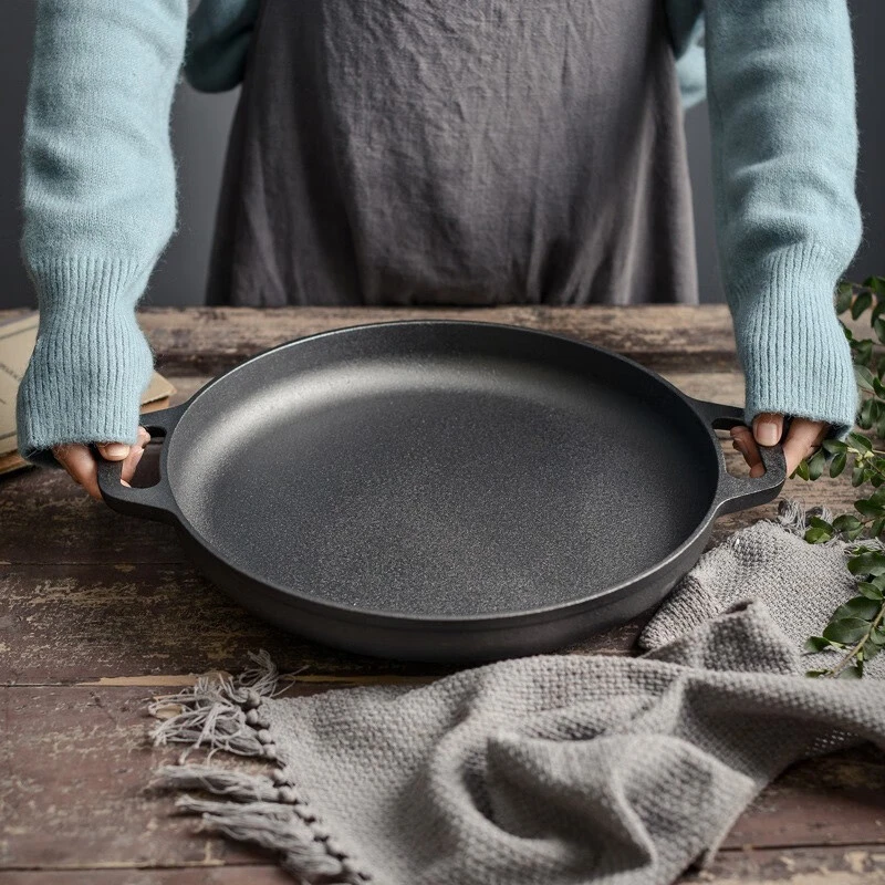 煎饼锅铸铁烤肉盘加厚煎锅家用手抓饼千层蛋糕皮杂粮煎饼烙饼锅