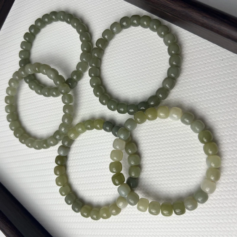 天然和田玉手串 晴水青白玉小珠 女水润浅绿 多样式发货