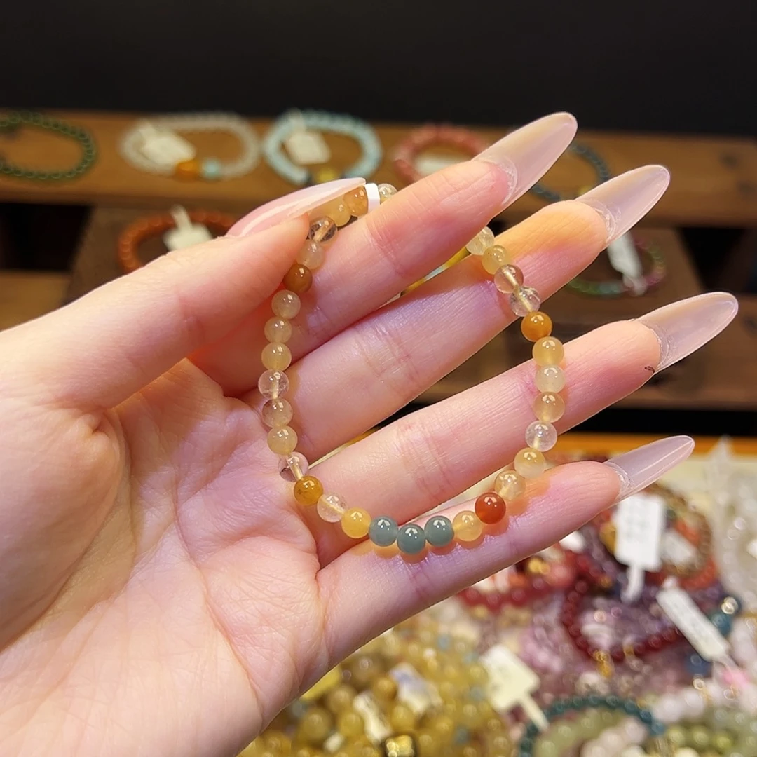 烟晶手链银S925镶嵌兔7200