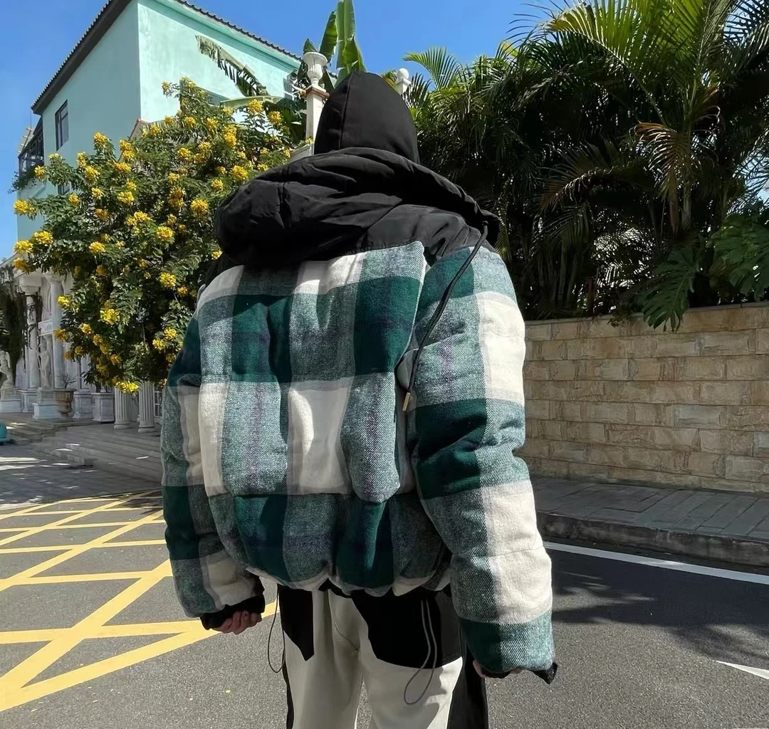 122美式潮牌复古棉衣冬季新款宽松情侣百搭保暖休闲棉服拼色韩版