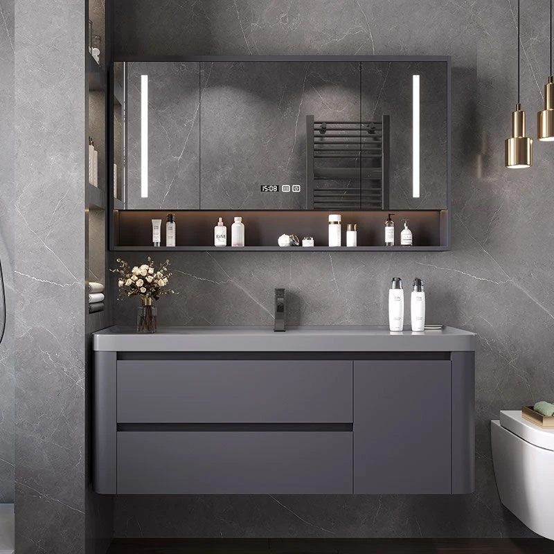 喜鹊欢现代智能浴室柜肤感一体盆洗手盆卫生间洗漱台洗脸盆柜组合