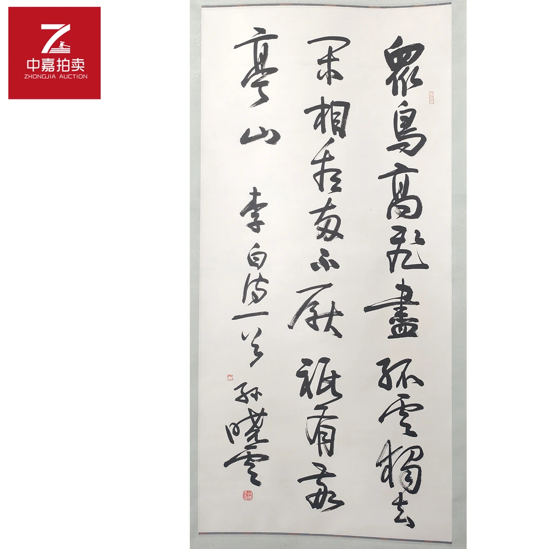 1-S0027孙晓云书法立轴众鸟63x135