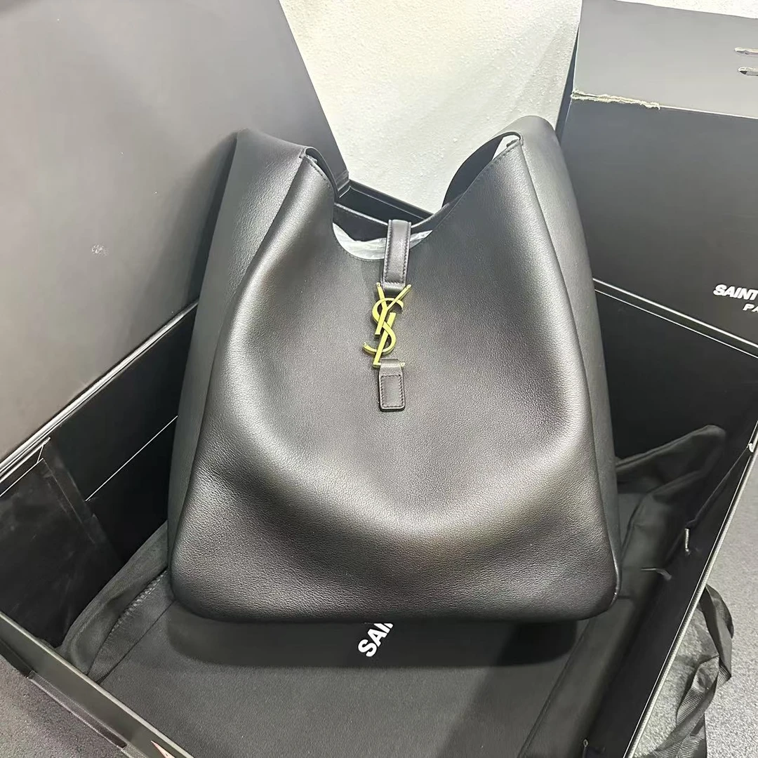 未使用 YSL/圣罗兰 壹所奢品/YSL hobo水桶 大号 黑金 双12