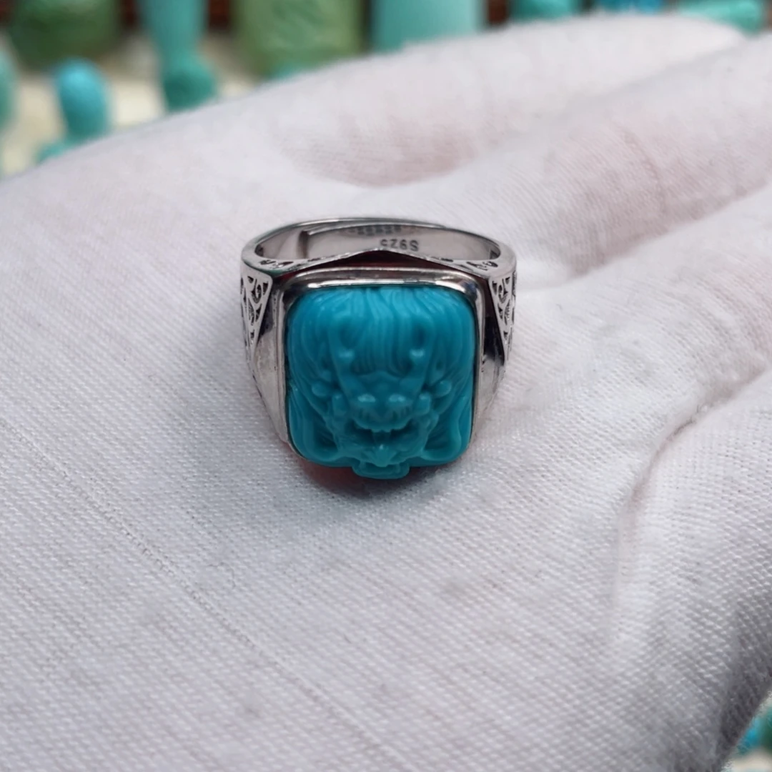 银S925镶嵌绿松石珠宝奇石