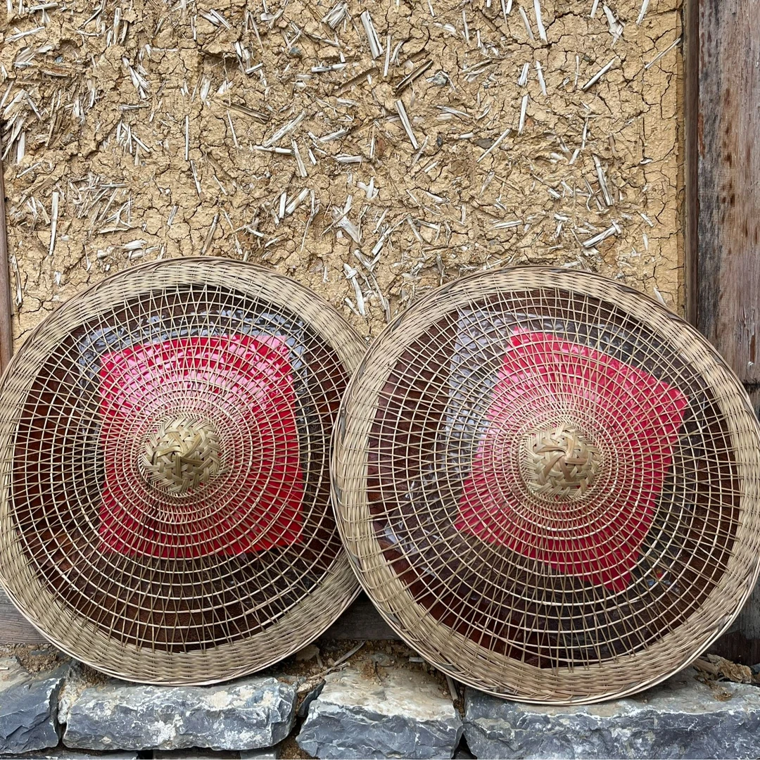 农家手工编织草帽