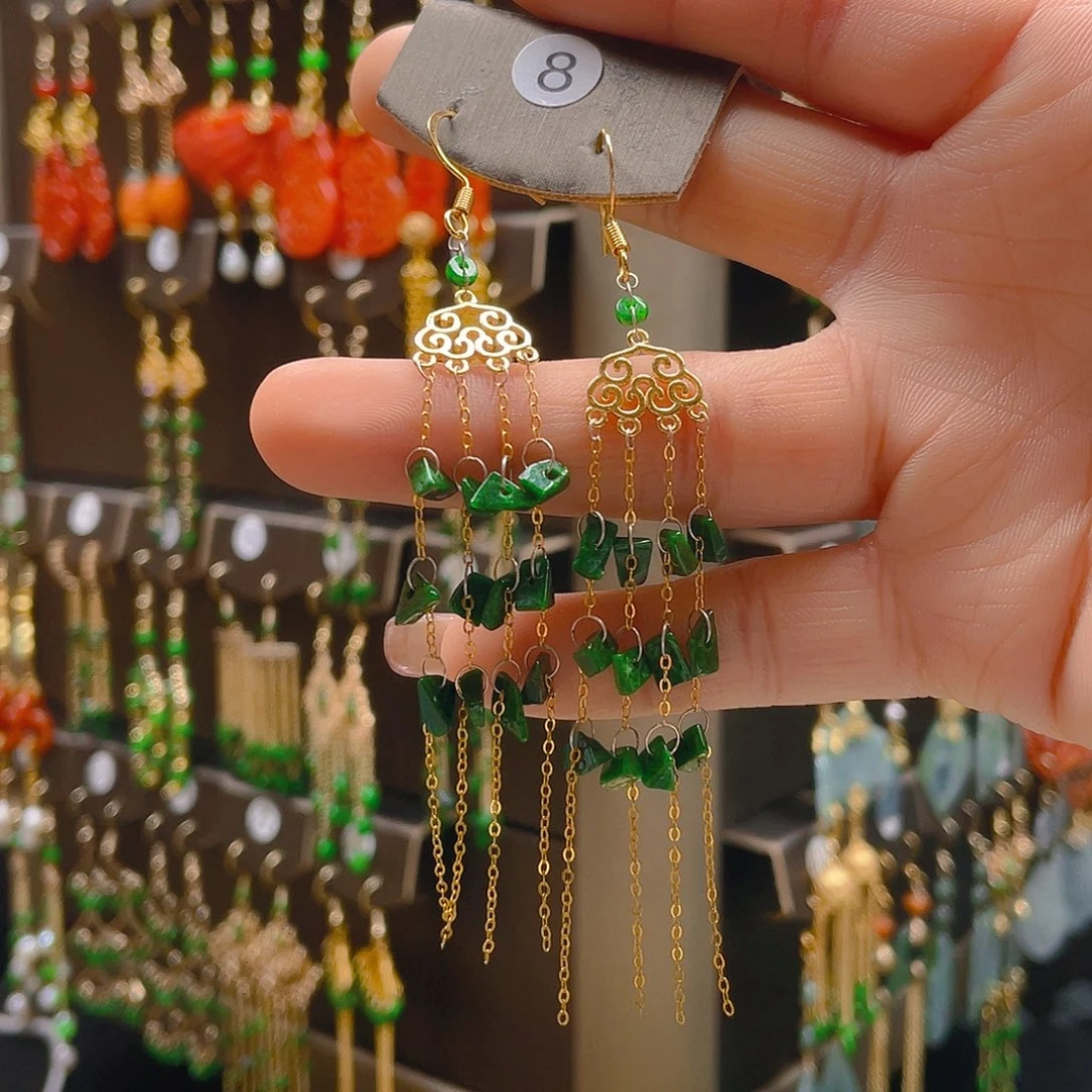 翡翠耳饰合金翡翠饰品