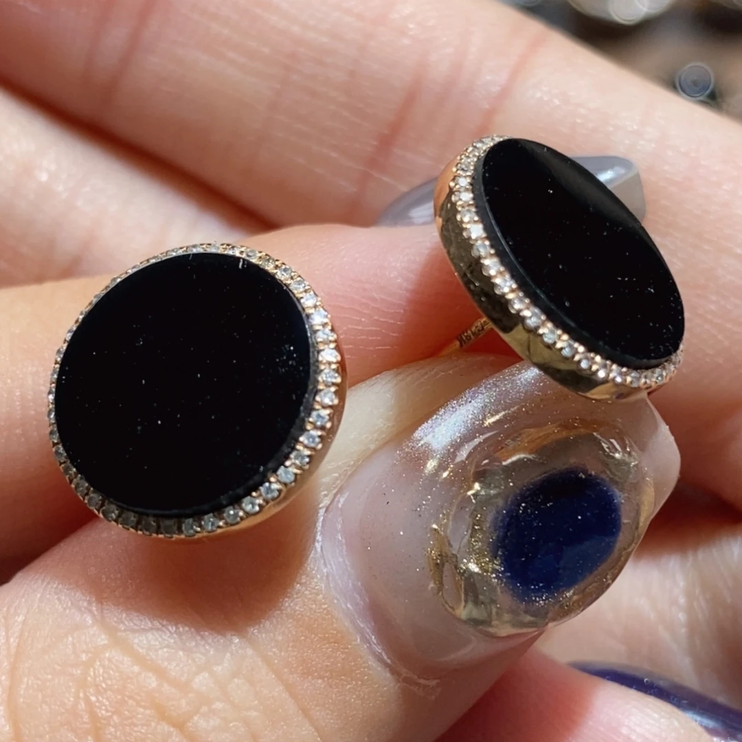 翡翠18K金镶嵌耳饰