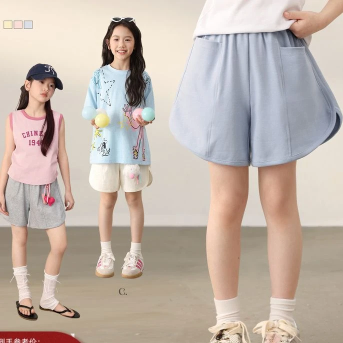 NORNOR女童【摩登风尚】休闲运动短裤 100%纯棉云感包裹NQ530173