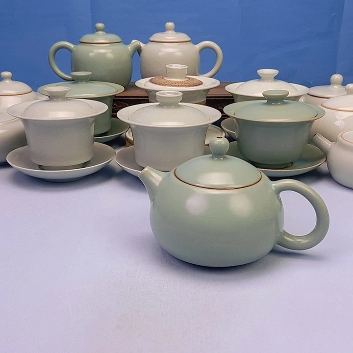 壶仿古豆绿釉西施壶原矿原釉原产地