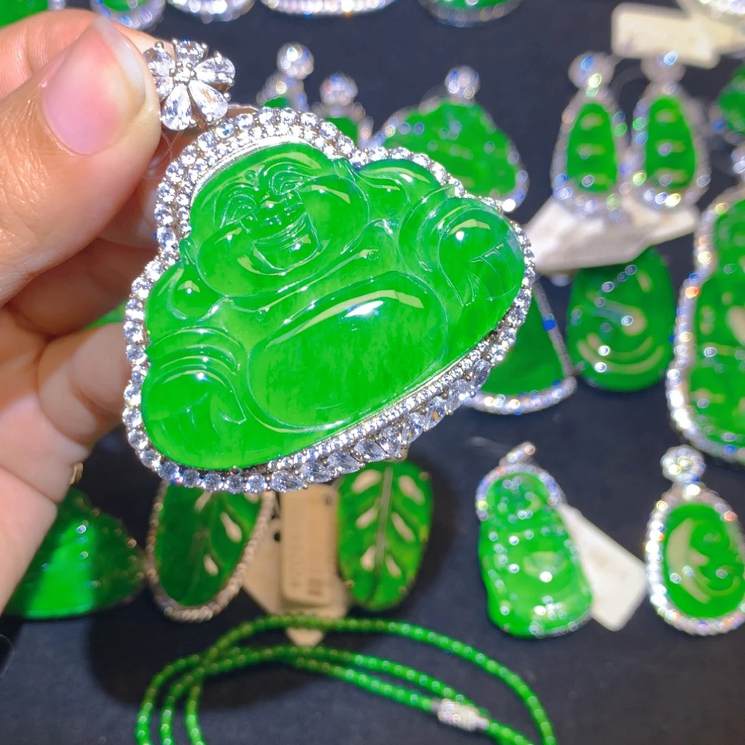 翡翠银S925镶嵌颈饰