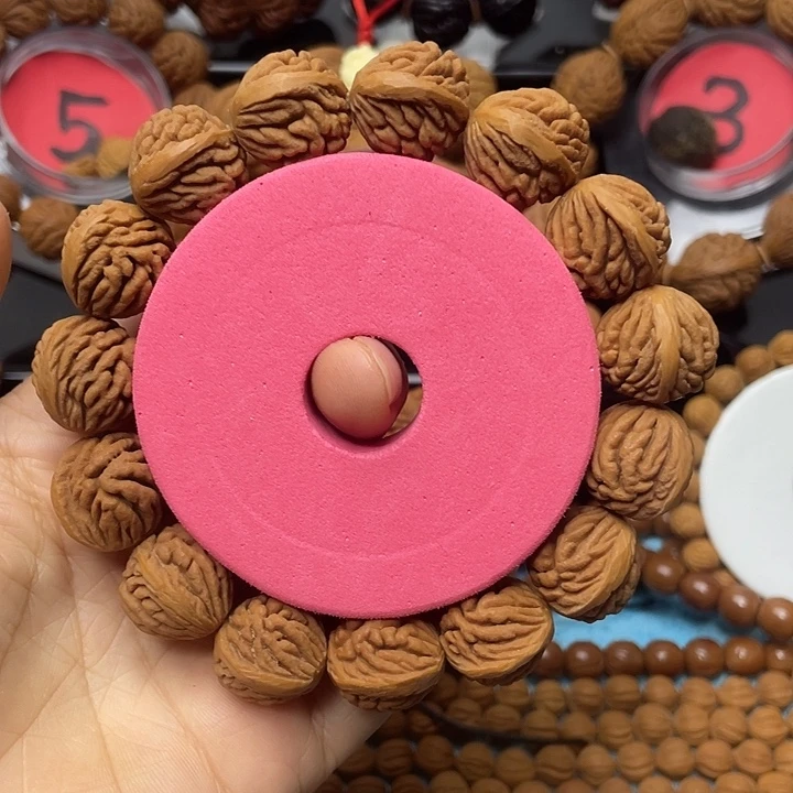 令***丫桃核手串刺龙手串18尺寸15颗微修