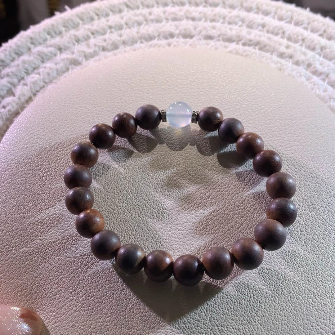 散珠翡翠天然缅a蓝钢单珠手串
