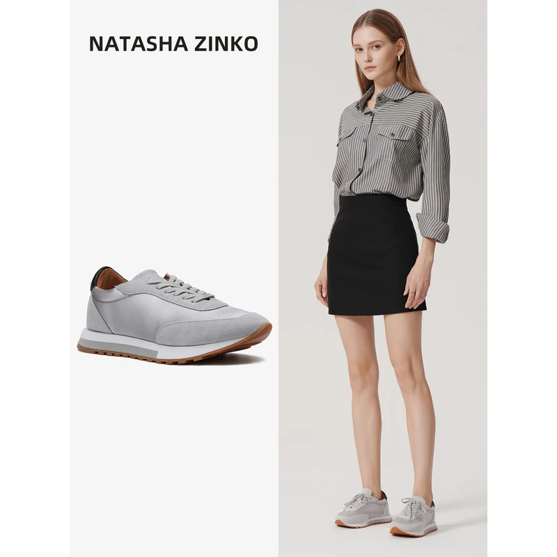 Natasha Zinko轻便系带阿甘鞋女2024年秋冬拼接尚休闲鞋H06446